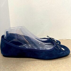 Marc Fisher Uber Women’s Blue Suede Ballet Flats with Bow